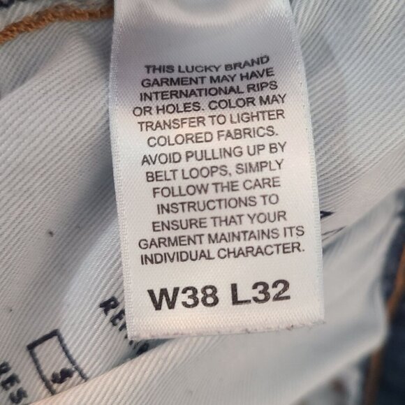 Lucky Brand Men's  Deim Jeans Blue Size 38x32 Straight Leg, Classic - Picture 9 of 10